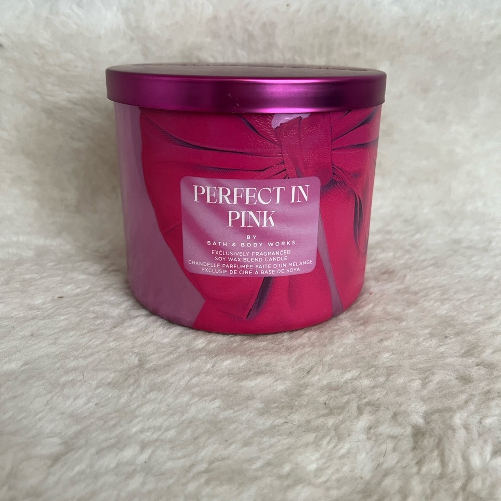 Bath & Body Works Perfect In Pink 3 Wick Candle
